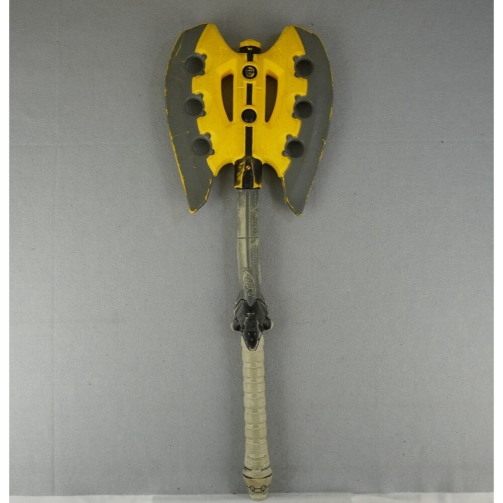 2009 NERF Battle Axe Weapon N-Force Warlock 30" Long Hasbro Foam 2 Blade Cosplay